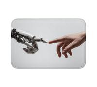 Woshuwo Zerbino antiscivolo con robot e mani umane, per interni ed esterni, 40 x 60 cm