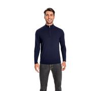 WOSICA Men's 100% Extrafine Merino Wool Long Sleeve Mock Neck Jumper (Navy XL)