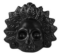 Woskjxas Fischietto Della Morte Teschio Fischietto Azteco Della Morte Aztec Death Whistle con Borsa Per Lo Stoccaggio per Giorno Dei Morti Ognissanti Halloween (Nero-Dio del vento)