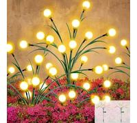 WoskjXas Luci Oscillanti Solari, 2 Pezzi LEDs Luci Solari del Giardino Firefly Light, Esterno Lampade Solari Lucciole Impermeabili, Solar Powered Garden Firefly Light per Pathway Natale, Yard Patio