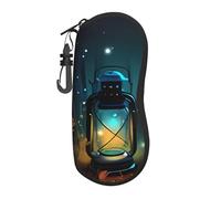 Wostery Custodia morbida in neoprene per occhiali da sole a forma di porcellino d'India, organizer da viaggio leggero, chiusura a cerniera, resistente ai graffi, Firefly e Lanterna, Taglia unica