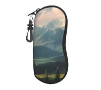 Wostery Custodia morbida per occhiali da sole in neoprene con bulldog, organizer da viaggio leggero, chiusura a cerniera, resistente ai graffi, Montagne dell'Alaska, Taglia unica