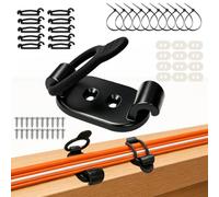 Wosyoodo Cable Management 10 Pezzi Clip per Cavi con 12 Cuscinetti Adesivi 20 Viti 10 Fascette da 30cm, Organizzatore Cavi Scrivania per USB Rete TV Caricabatterie Luci, Silicone Nero