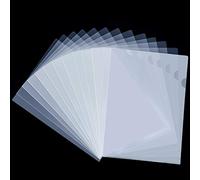WOT I 48 cartelle portadocumenti in plastica trasparente, tipo L, per fogli A4/lettera, colore trasparente