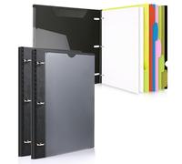 WOT I Raccoglitore telescopico tutto in uno, 2 pezzi, raccoglitore a 3 anelli ricaricabile con copertina anteriore personalizzata+tasca posteriore per catalogo+5 divisori per soggetti+cartella