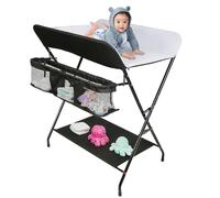 WOTAT Fasciatoio pieghevole per bambini,fasciatoio portatile con cintura di sicurezza e ripiani,salvaspazio e stabile,fino a 25 kg,Tavolo Cambio Pannolini Multifunzionale