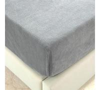 Wotcsil Lenzuolo con Angoli in Flanella 180x200cm Grigio Caldo Lenzuolo Inverno Elasticizzati Morbido Adatto per Materassi Fino a 25 cm di Altezza