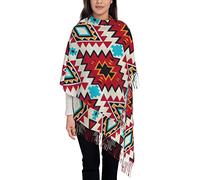 WOTDKG Scialle etnico azteco nativo americano modello scialle leggero frange sciarpe moda sciarpa con frangia, Come nella foto, Etichettalia unica