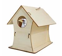 WOTEG Casetta per Uccelli - Ideale per Uccelli Selvatici - Resistente alle Intemperie - Casette per Colibrì in Legno da Giardino Casette per Uccelli in Legno Naturale per Scricciolo, Rondine, Passero