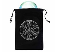 WOTEG Custodia per i tarocchi, resistente sacchetto per gioielli, motivo misterioso Black Magic Themed, custodia per carte di tarocchi e cubi, con coulisse