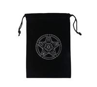 WOTEG Sacchetti per Tarocchi | Misteriosa Custodia per Carte dei tarocchi della magia Nera - Borsa per la conservazione di Carte e Dadi dei tarocchi, Borsa per tarocchi con Coulisse Ricamata