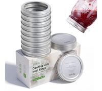 Wothfav Coperchi Mason Jar Regular Mouth, Coperchi Sigillanti Antiperdita per la Conservazione degli Alimenti, Compatibili con la Maggior Parte delle Sigillatrici Sottovuoto Elettriche, 10 Pezzi