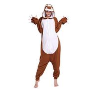 wotogold Pigiama di Bradipo Animale Sloth Costumi Cosplay per Adulti Unisex con Sopracciglio Marrone XL