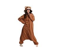 wotogold Pigiama di Orso del caffè Animale Costumi Cosplay per Adulti Unisex Brown