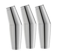 WOTOR Boston - Set di 3 shaker da cocktail pesati, in acciaio inox, 530 ml e 830 ml, shaker per martini in metallo per barista, strumenti da bar professionali per baristi (argento)