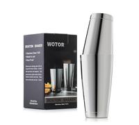 WOTOR Boston - Set di shaker per cocktail, 530 ml e 830 ml oz in acciaio inox, shaker per martini in metallo, mixer per bevande, strumenti professionali da bar per baristi