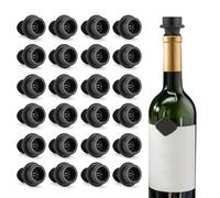WOTOR tappo vino sottovuoto 24 pezzi, tappi bottiglie vino, accessori vino, Tappi Riutilizzabili Per Mantenere Il Vino Fresco (Nero)