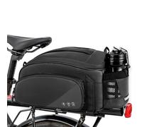 WOTOW Borsa Posteriore per Bicicletta, 12L Impermeabile Riflettente, Borsa per Portapacchi Posteriore, Portaoggetti da Sella con Supporto per Bottiglia d'Acqua, Tracolla, Copertura Antipioggia per MTB