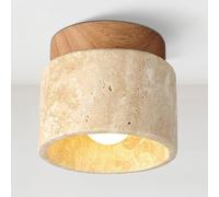 WOTTES Lampada da soffitto Travertino Giallo Naturale Lampadario Retrò Wabi Sabi Plafoniera Interni Luce da soffitto Vintage Illuminazione per Camera da letto, Corridoio, Soggiorno (Stile C)