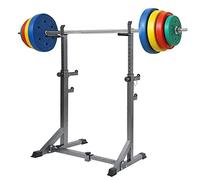 WOTZOV Attrezzatura per Muscoli Addominali Panca con manubri Supporto per bilanciere Regolabile Panca Multifunzione per Sollevamento Pesi Panca per Squat Supporto per Squat Barr