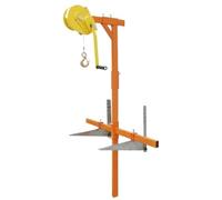 WOTZOV Attrezzo di Sollevamento per condizionatori d'Aria per impieghi gravosi con argano Manuale autobloccante e Staffa di Supporto per unità da 3 HP/5 HP - 25 M, cap，5hp Bracket+10m 1800lbs Winch