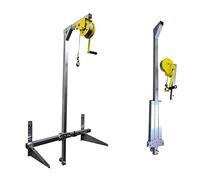 WOTZOV Attrezzo per Gru di Sollevamento per l'installazione di condizionatori d'Aria - Paranco Manuale con Staffa Pieghevole per unità Esterne - Attrezzatura di suppor，1 3hp Folding+25m Winch