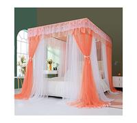 WOTZOV Baldacchino per Letto, baldacchino di Lusso per Letto Matrimoniale, zanzariera con Supporto a Doppio palo, Tenda per Letto in Stile Principessa,Style 4 1.8x2x2.1m