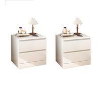 WOTZOV Comodini 1 pz Comodino bianco moderno per hotel, mobiletto portaoggetti per camera da letto con doppio cassetto, comodini