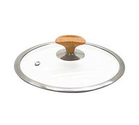 WOTZOV Coperchi per pentole Coperchio per pentole in Vetro temperato con Manico Coperchio Universale Rotondo con Lato Largo con Foro per Il Vapore Coperchio Multiuso per pentole,Trasparente 23cm