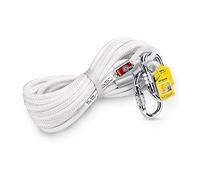 WOTZOV Corda da Arrampicata Bianca da 10 mm, Corda statica per Alpinismo, Corda in Nylon ad Alta Resistenza e antistrappo con Doppio moschettone 10M-100M,White 15m