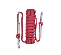 WOTZOV Corda da Arrampicata Rossa da 10 mm, ad Alta Resistenza, antistrappo con Doppio moschettone, carico 2100 kg, Campeggio, Fuga sicura 10M-100M,Red 100m