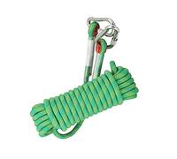 WOTZOV Corda da Arrampicata Verde da 16 mm, Corda di Sicurezza Multifunzione, Corda di Sopravvivenza per Arrampicata all'aperto, Corda di Sicurezza con Fibbia Cucita e moschetto,70m