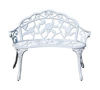 WOTZOV Panchine da esterno Panchina da esterno Lounge Panchina in alluminio pressofuso in bronzo Mobili da esterno Panchina decorativa per giardino Patio Balcone Cortile Parco P