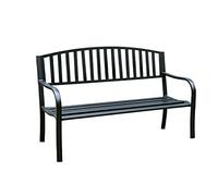 WOTZOV Panchine da esterno Panchina da parco da esterno Piazza della comunità con schienale Panchina in metallo per il tempo libero per terrazza Cortile Balcone Centro commercia,A 128cm/50.39 inch