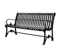 WOTZOV Panchine da esterno Panchina da parco Panchina da esterno in ferro Sedia da giardino per il tempo libero con piazza della comunità Seduta doppia Adatta per cortile estern,Black 1.2m