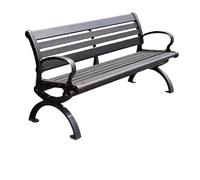 WOTZOV Panchine da esterno Panchina da parco Sedia da esterno per il tempo libero Area quadrata Lega di alluminio Doppio schienale Panchina da esterno per la comunità Panchine d,A 180CM