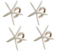 WOTZOV Portatovaglioli con Fibbia/Decorazioni da tavola, Set da 4, Stella Marina per tovaglioli da tavola, Porta tovaglioli per Matrimoni, Compleanni e Banchetti