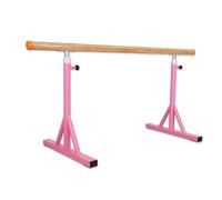 WOTZOV Sbarra per Esercizi Fitness, Sbarra Portatile per Esercizi di Danza Classica, palo da Ballo Regolabile per Stretching Indipendente da 80-120 cm，Pink 100cm