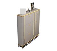 WOTZOV Scarpiera sottile, mobiletto portascarpe per ingresso, moderno mobiletto portascarpe di lusso con 3 cassetti pieghevoli, organizer per scarpe indipendente per armadi,B 120x17x120cm