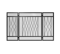 WOTZOV Schermo per Camino Decorativo in Rete Metallica Nera, divisorio per Camino a Tripla Piega, parascintille in Rete e con Foro Passante, schermi per Camino