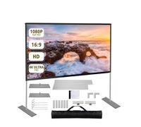 WOTZOV Schermo per proiettore Pieghevole e Portatile, Schermo per proiettore Portatile da 100 e 120 Pollici con Supporto, Schermo per proiezione Video e Cinema da 100 Pollici in,100 inch 1