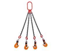 WOTZOV Set di Morsetti di Sollevamento per Piastre Orizzontali per impieghi gravosi da 0,8 T - 4 Morsetti, capacità 0-15 mm, Catena in Acciaio al Manganese per paranch，0.8t 3m