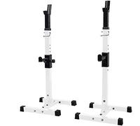 WOTZOV Supporto per manubri, Panca per Squat, Supporto per bilanciere, Coppia di Supporti Regolabili - carico Massimo - Acciaio Robusto, Supporto per Squat, bilanciere, Panca PE