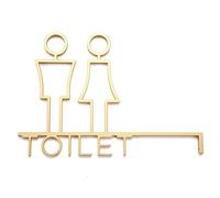 WOTZOV Targa per Toilette per Uomini e Donne, Decorazione per targhe per Bagno, targhe per Toilette in Alluminio Spazzolato, targhetta per Toilette con Freccia (B) (A) (A)