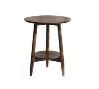 WOTZOV Tavolino da caffè in legno massello, tavolino angolare, tavolino rotondo, credenza per divano, sala da pranzo o soggiorno, fatto a mano, stile moderno，Bruin