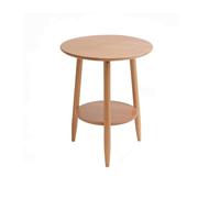 WOTZOV Tavolino da caffè in legno massello, tavolino angolare, tavolino rotondo, credenza per divano, sala da pranzo o soggiorno, fatto a mano, stile moderno，Natural