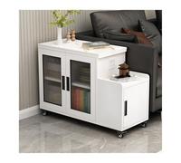 WOTZOV Tavolino da divano, mobiletto portaoggetti per soggiorno, credenza, tavolino da divano, tavolino laterale mobile multifunzionale, divisorio, mobiletto da bar per il tè, m,White+white 40x100cm