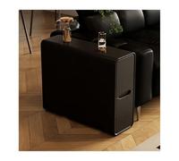 WOTZOV Tavolino da divano ultra stretto, credenza, tavolino da soggiorno, moderno, semplice, in legno massello, mobiletto creativo,Black 20x80x55cm