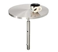 WOTZOV Tavolino laterale argentato per divano, tavolino a forma di T con piano in acciaio inossidabile per soggiorno, camera da letto, bar, libreria, piccolo spazio,1 Pcs