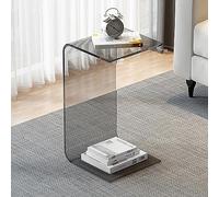 WOTZOV Tavolino laterale in acrilico a forma di U, multiuso, per scrivania, laptop, letto, per piccoli spazi, soggiorno, camera da letto, balcone e ufficio，Gr 30x30x55cm